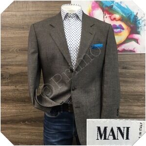 VINTAGE MANI Mens Wool Blazer Sport Coat Casual Jacket Size 42L Classic Suit‎